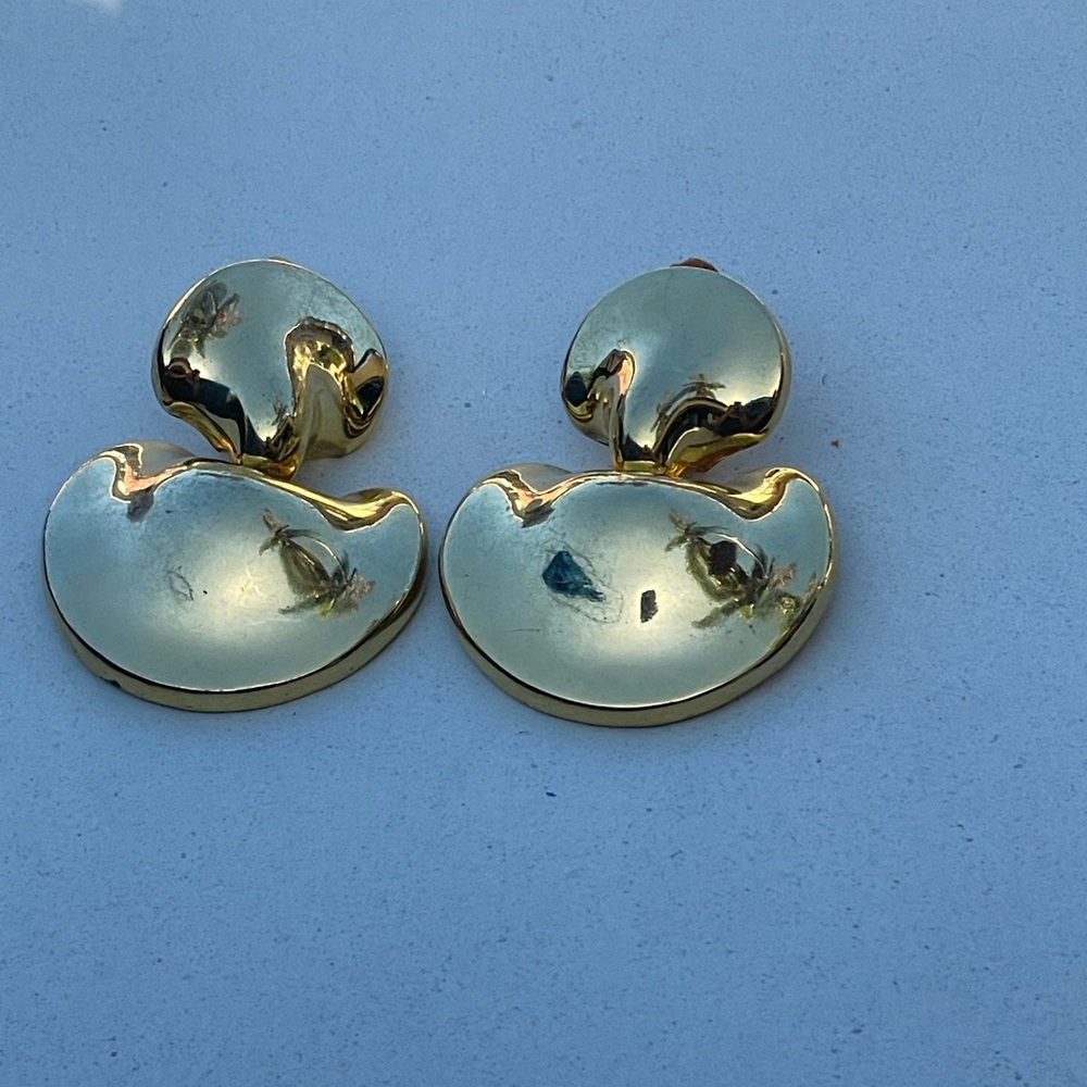 Gold Statement Earrings - image 2